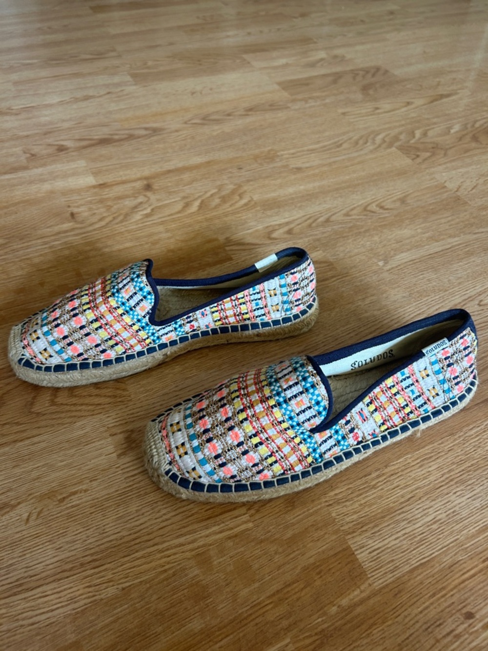Soludos Woven Multicolor Espadrille Slip-On Shoes Size 9 - Picture 4 of 6